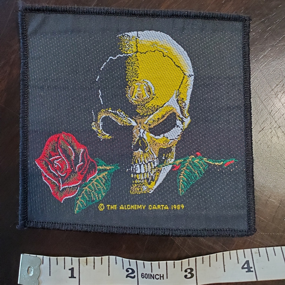 Vintage The Alchemy Carta 1989 Skull & Rose Patch